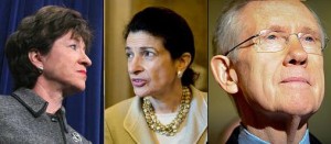 Harry Reid, Olympia Snowe, and Susan Collins