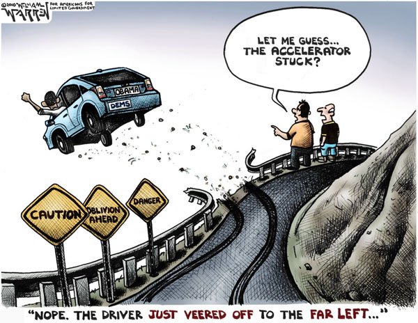 Image result for democrats over the cliff cartoon